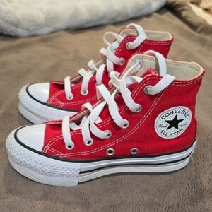 Converse Kids Red High-Top Sneakers